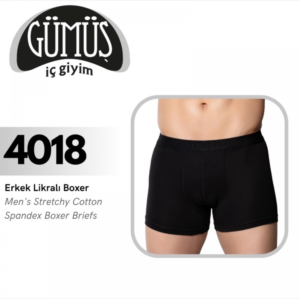 GÜMÜŞ 4018 XL ERKEK LİKRALI BOXER