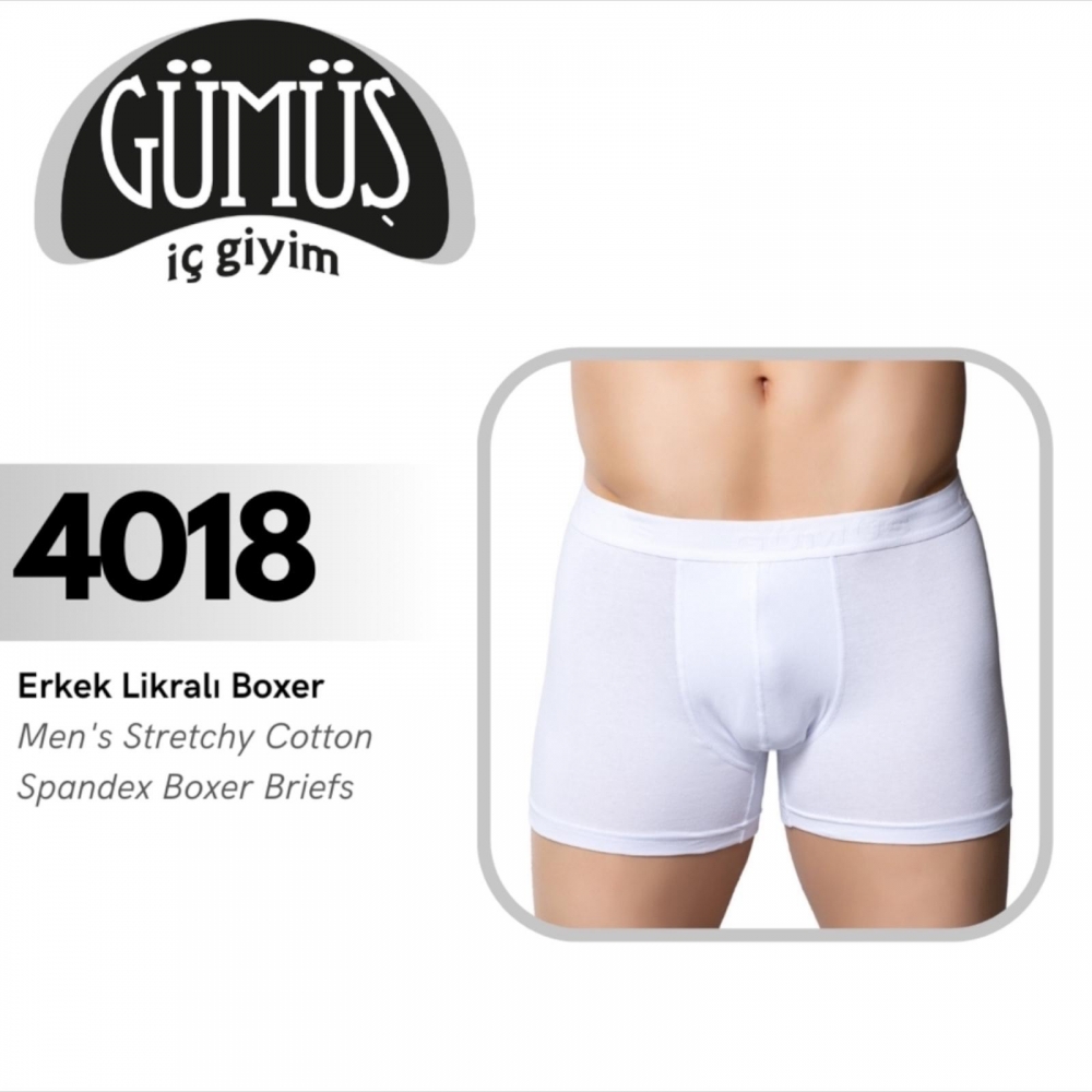 GÜMÜŞ 4018 2XL ERKEK LİKRALI BOXER
