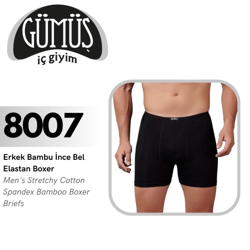 GÜMÜŞ 8007 2XL ERKEK BAMBU İNCE BEL ELASTAN BOXER
